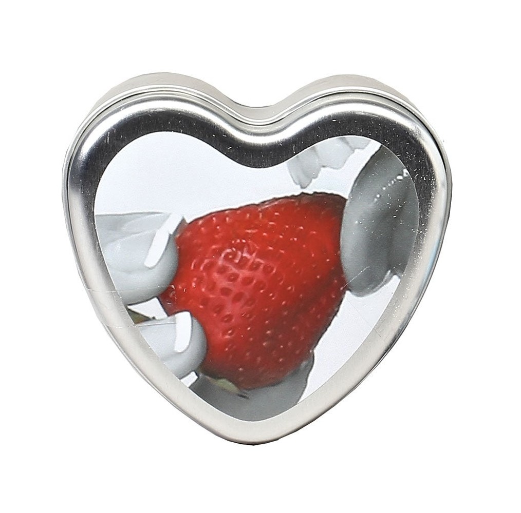 Earthly Body 4-in-1 Edible Heart Candle-Strawberry 4oz